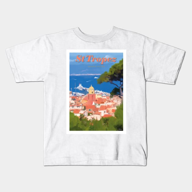 Saint Tropez, French Riviera France Kids T-Shirt by markvickers41